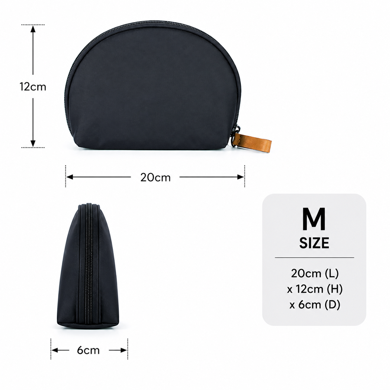 CARA canvas toiletries bag medium size dimensions
