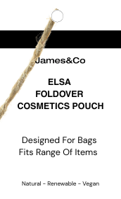 ELSA Washable Paper Foldover Toiletry Bag – Plastic-Free Travel Case (Off-White)