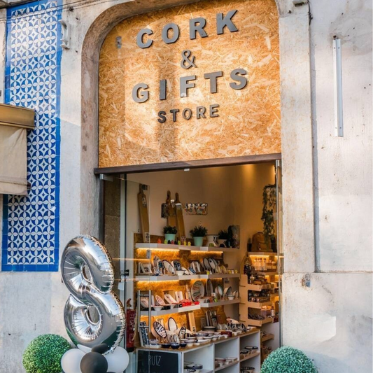 front of gift store selling cork products