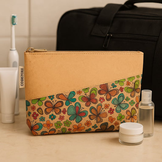 CORKSTORE pouch on display with products