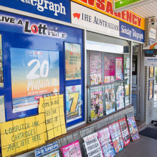 image of outside a newsagency