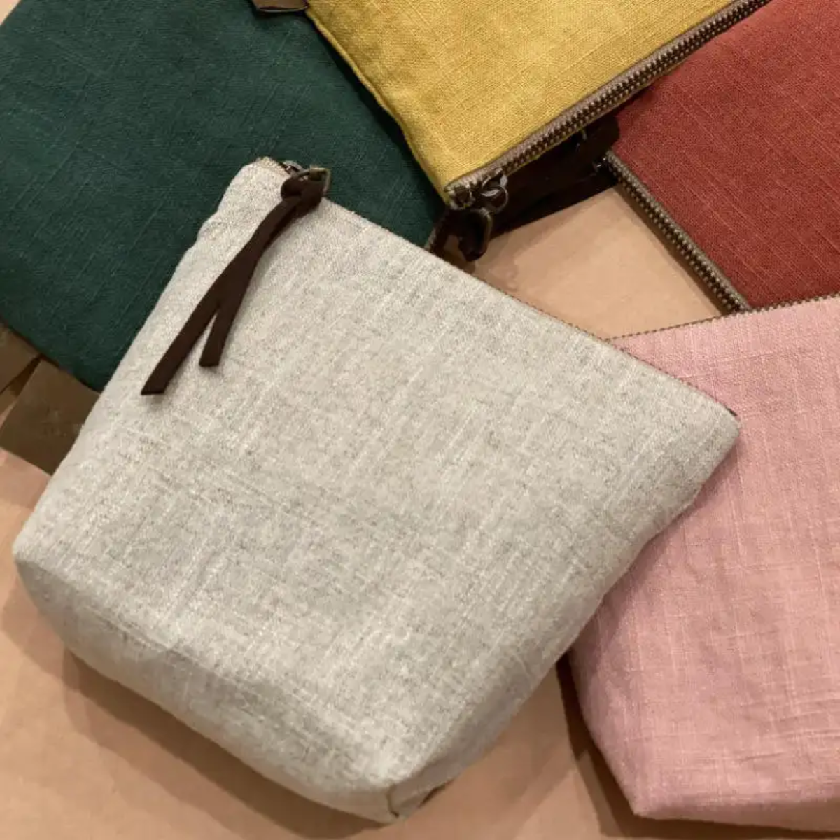 Earth Totes linen cosmetics makeup pouch