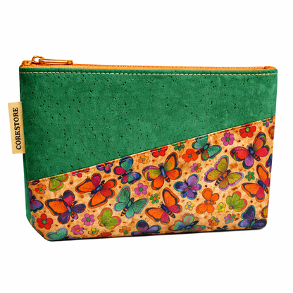 Cork cosmetics bag small size with butterfly decoration CORKSTORE