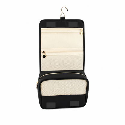 Open view BEV washable paper travel toiletry hanging bag
