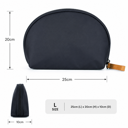 CARA NEW PRODUCT Cosmetics Makeup Canvas Organiser Half Moon Pouch Large Size
