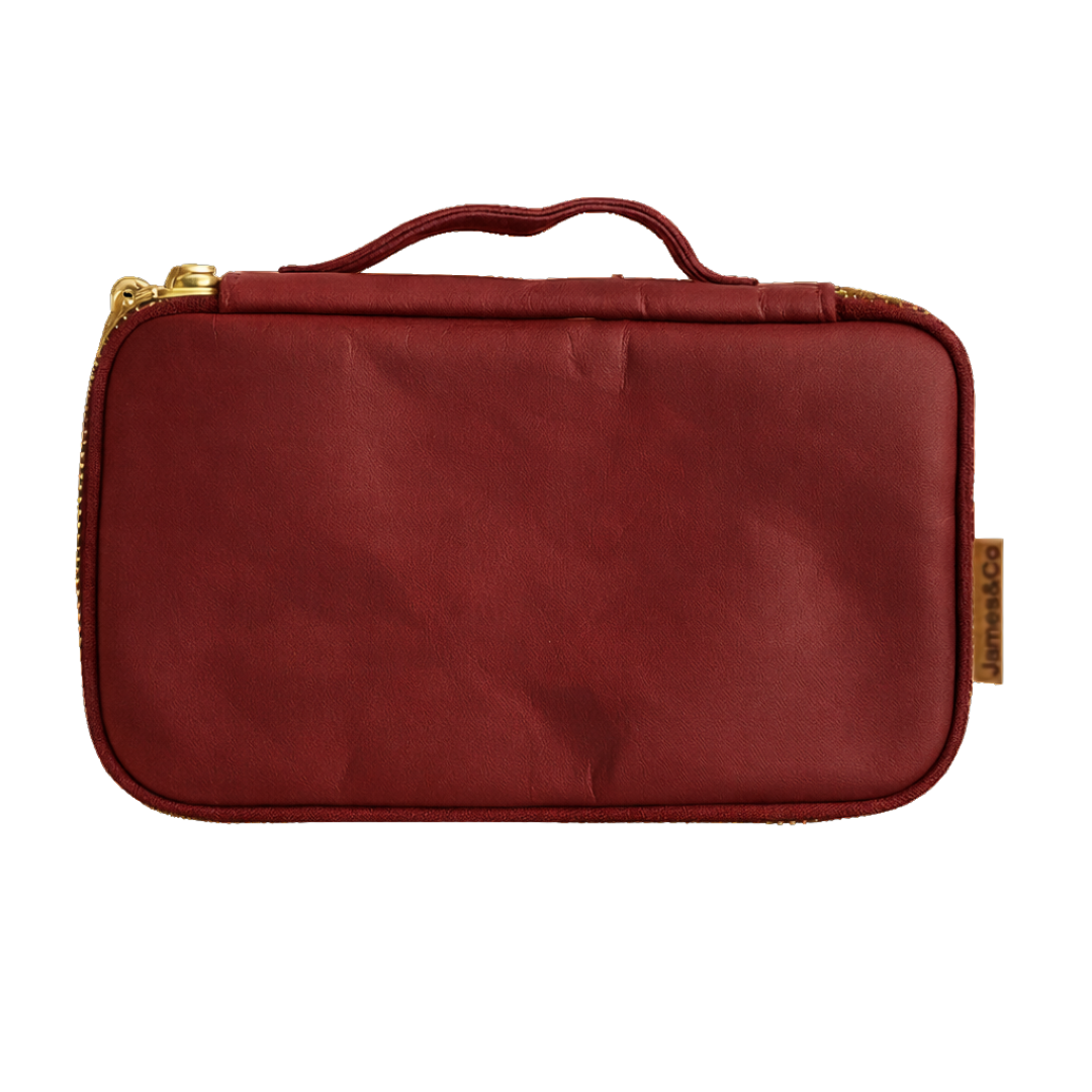 MERRY red colour travel toiletries pouch in eco washable paper