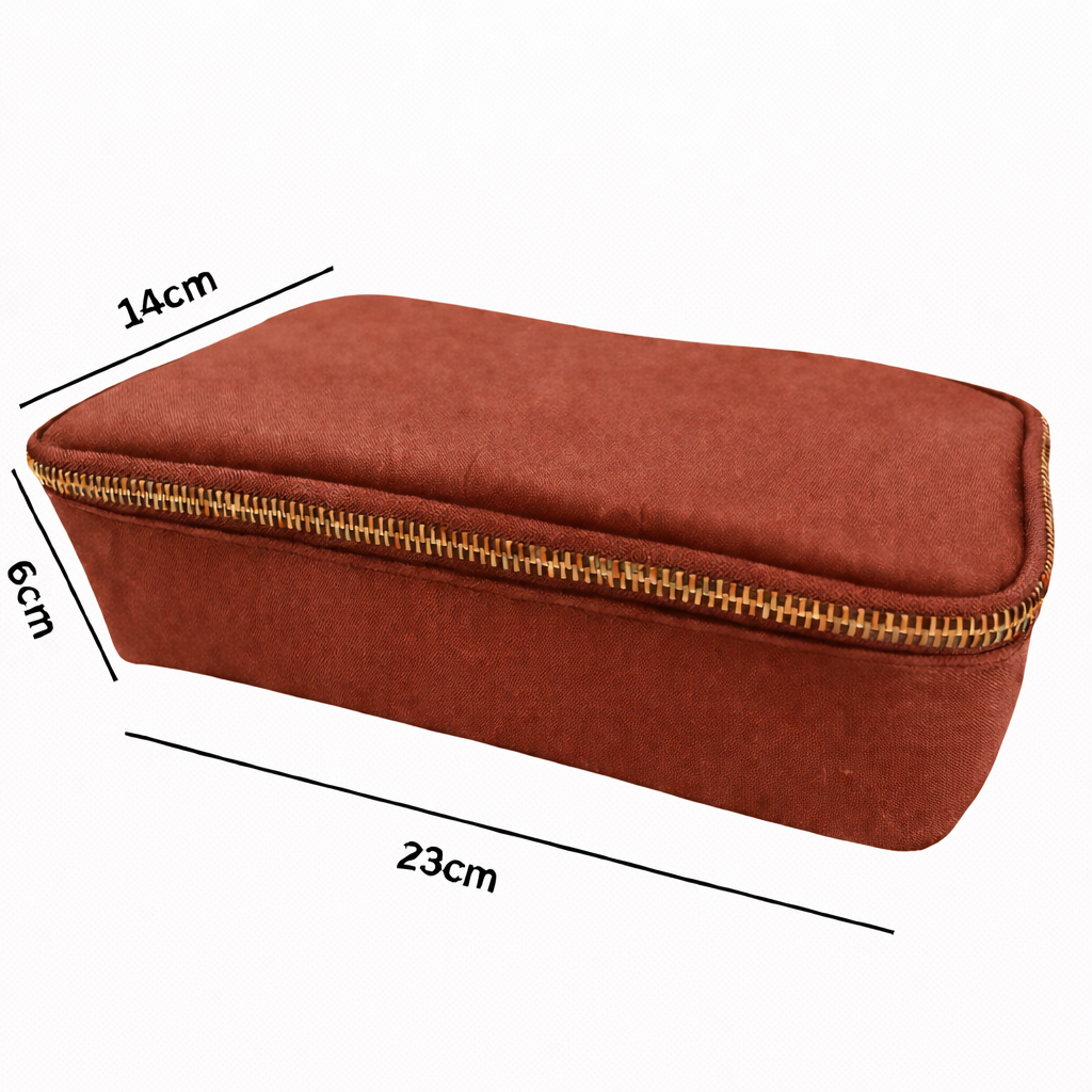 MERRY washable paper sustainable toiletry pouch in red colour