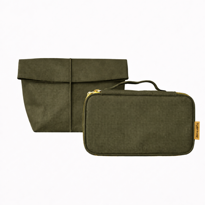 Toiletries Cosmetics Bag in Washable Paper Khaki | MERRY