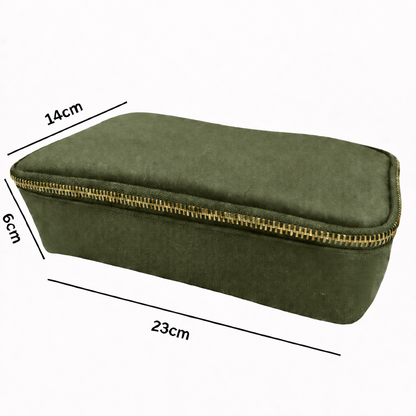 Toiletries Cosmetics Bag in Washable Paper Khaki | MERRY