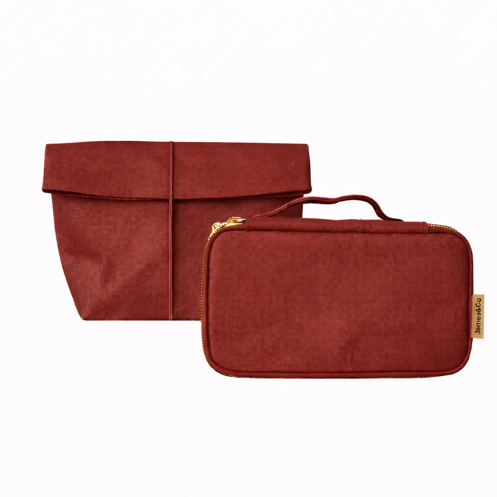 Toiletries Cosmetics Bag in Washable Paper Red | MERRY